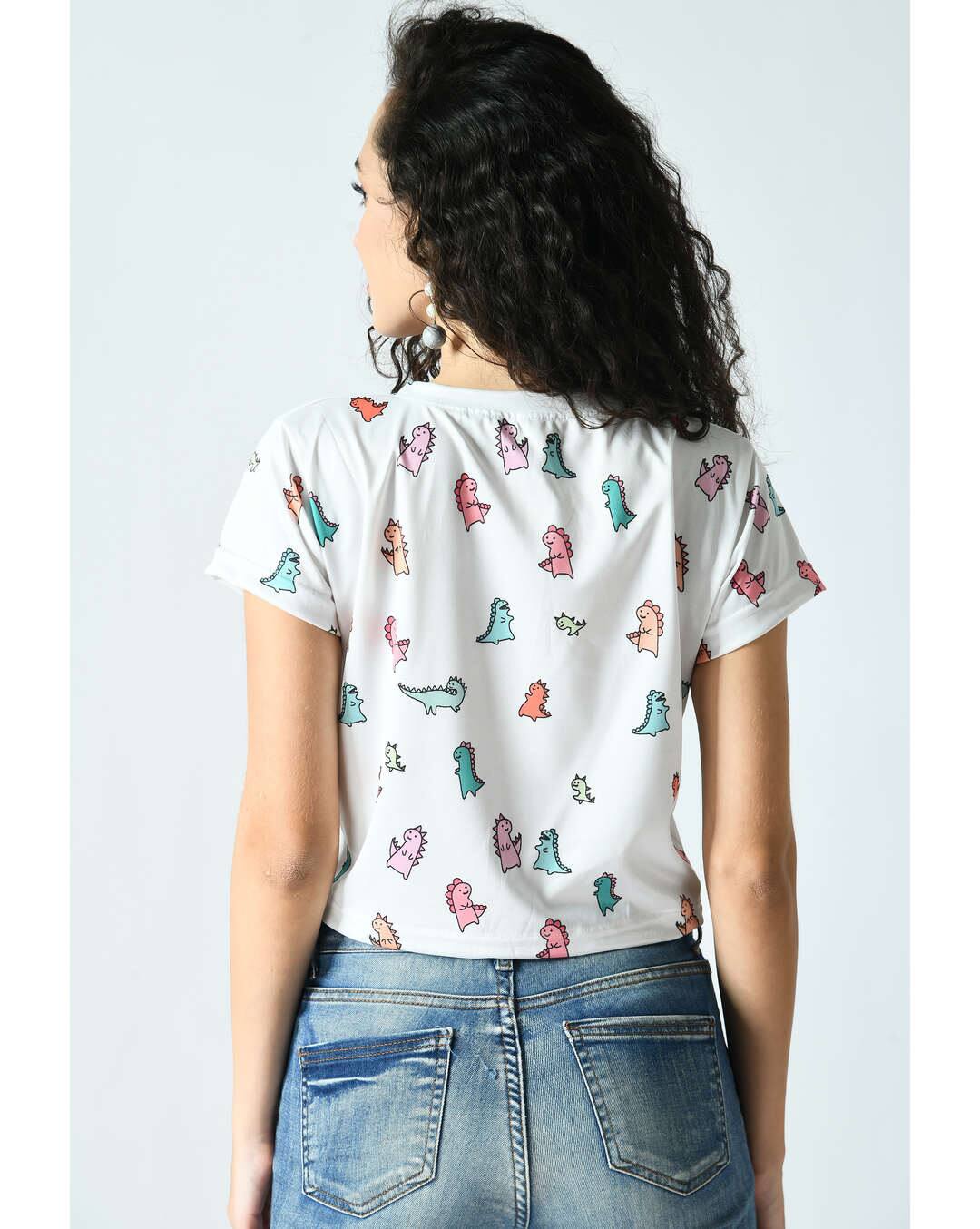 Crepe Printed Crop Top view 2