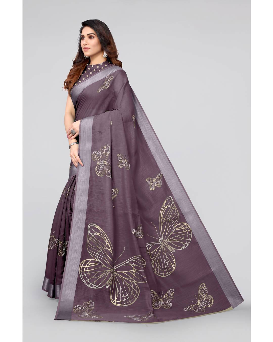 Cotton Foil Print Regular Saree view 7