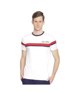 Cotton Stripes Regular Fit Round Neck T-Shirt view 3