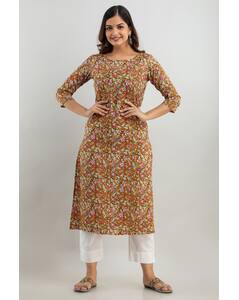 Rayon Printed Straight Kurta view 6