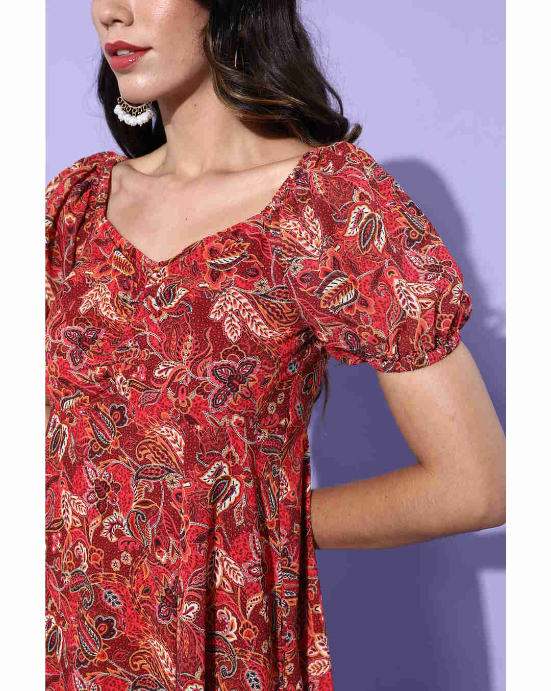 Georgette Printed A-line Dress view 4
