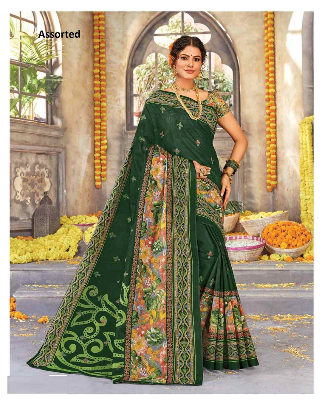 Cotton Printed Regular Saree view 4