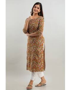 Rayon Printed Straight Kurta view 9