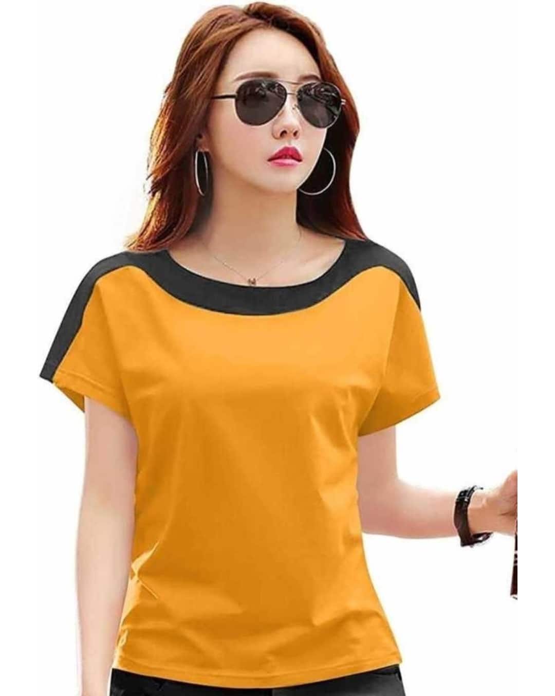 Cotton Solid Round Neck T-shirt