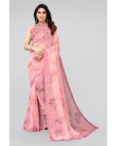Organza Digital Print Regular Saree view 3