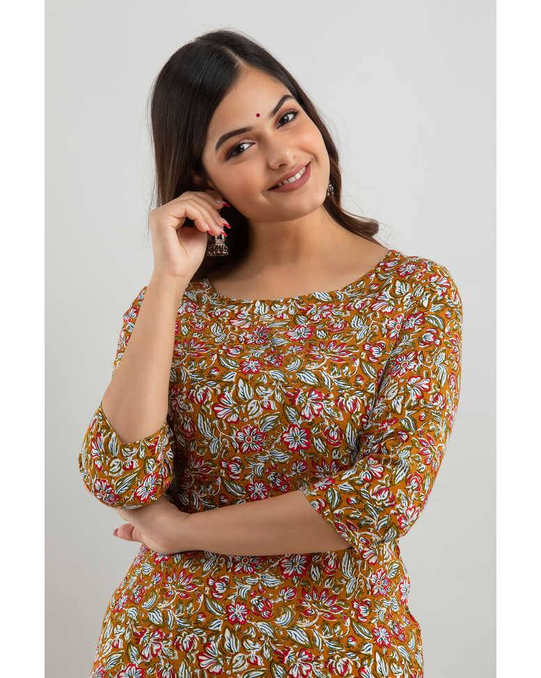 Rayon Printed Straight Kurta view 14