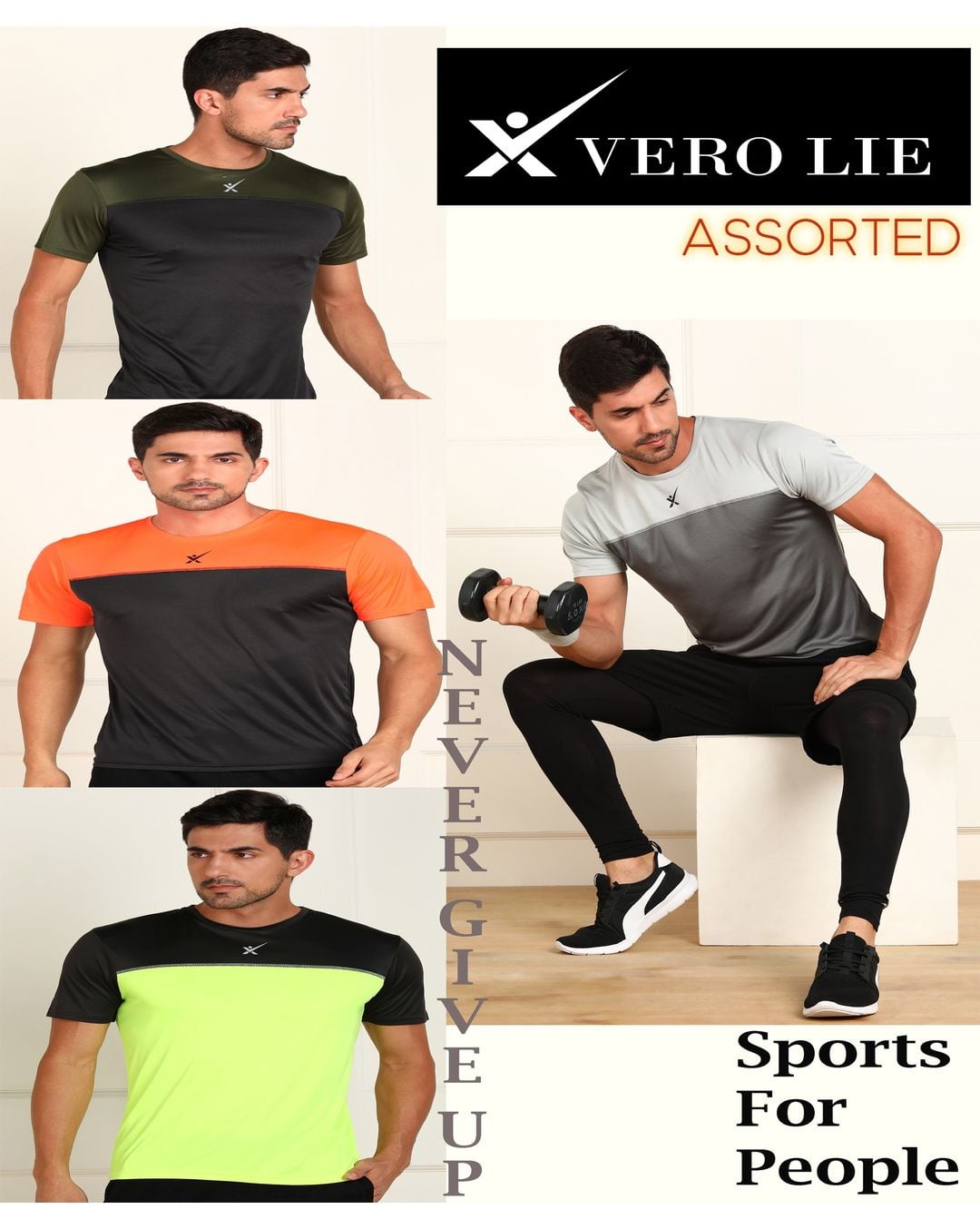 Polyester Colour-block Slim Fit Round Tshirts