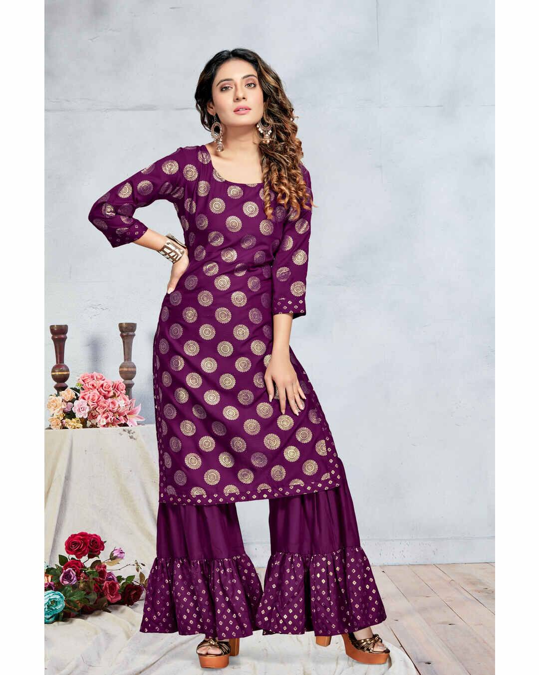 Rayon Printed Sharara  SuitSet