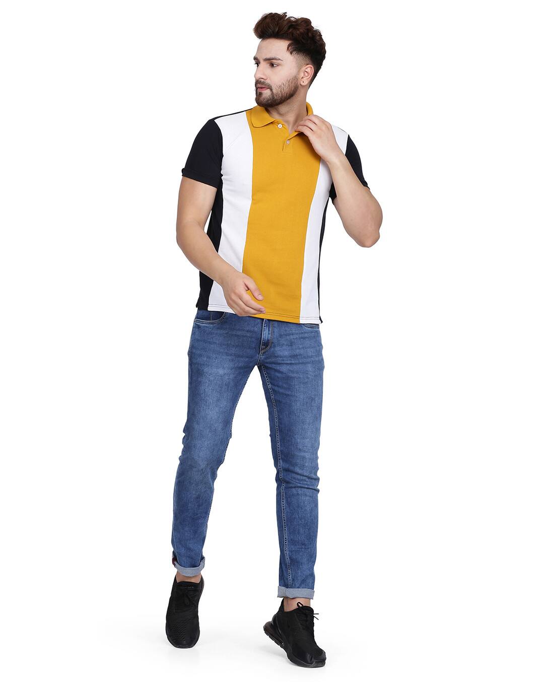 Cotton Colour-block Slim Fit Polo T-shirts view 2