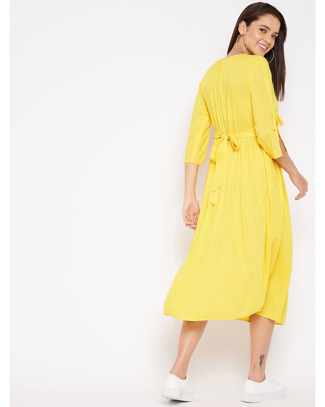 Rayon Embroidered A-line Dress view 2