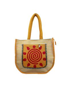 VELITE BAGS Jute Printed Handbag