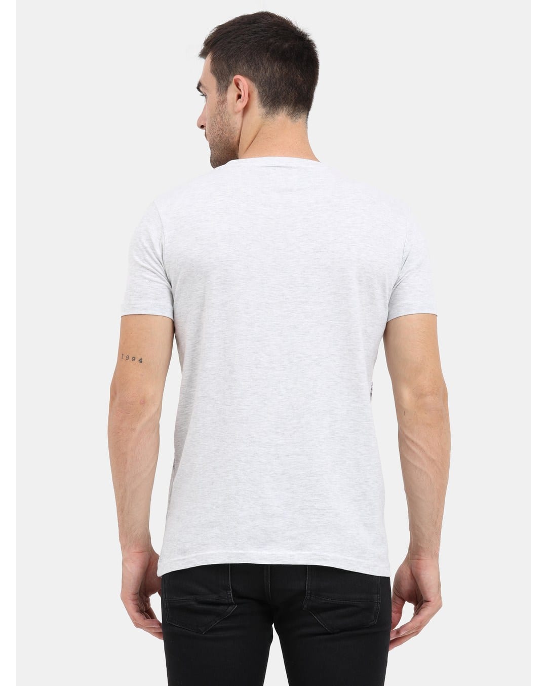 Cotton Printed Regular Fit Round Tshirts view 7