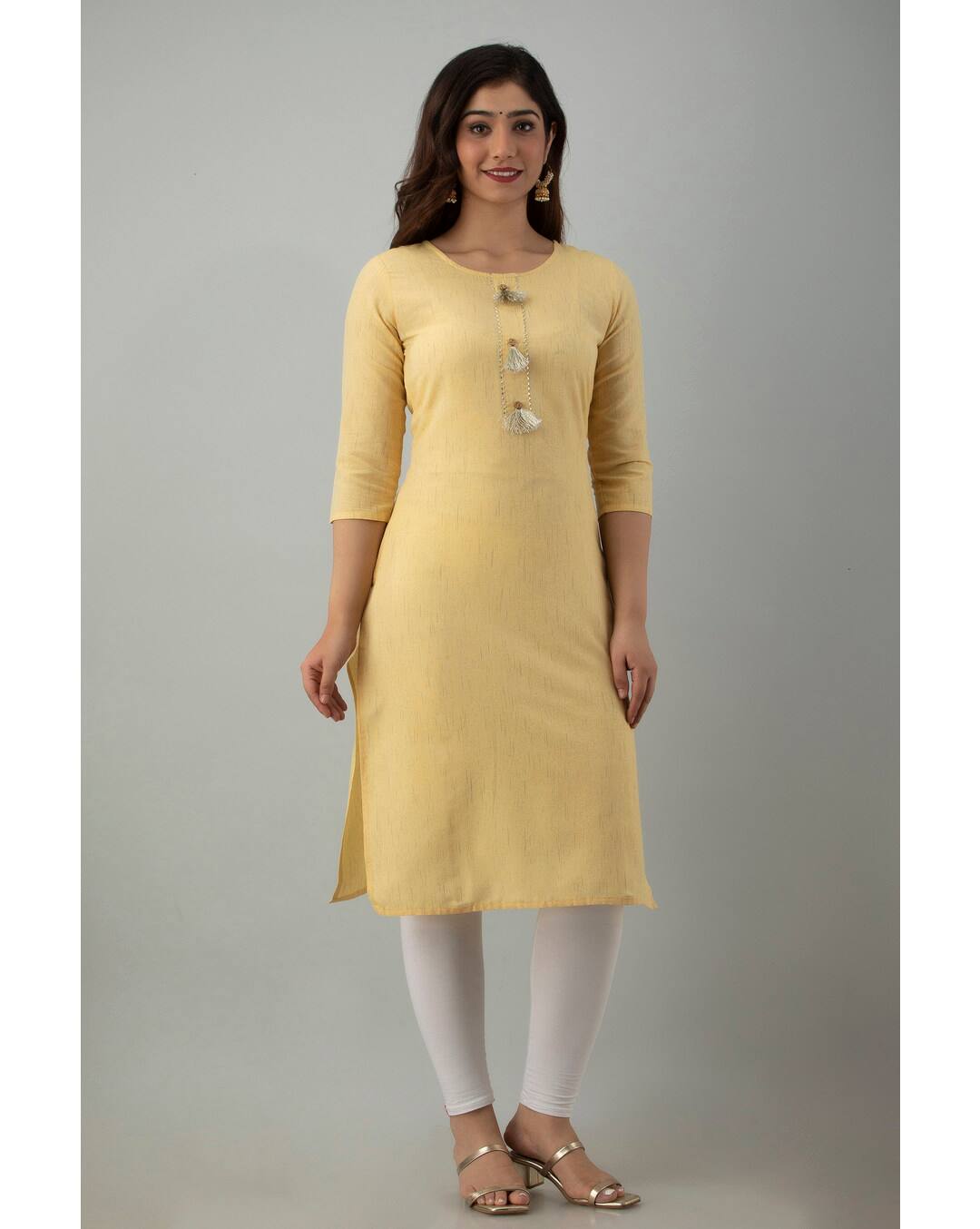 Dobby Solid Straight Kurta view 4