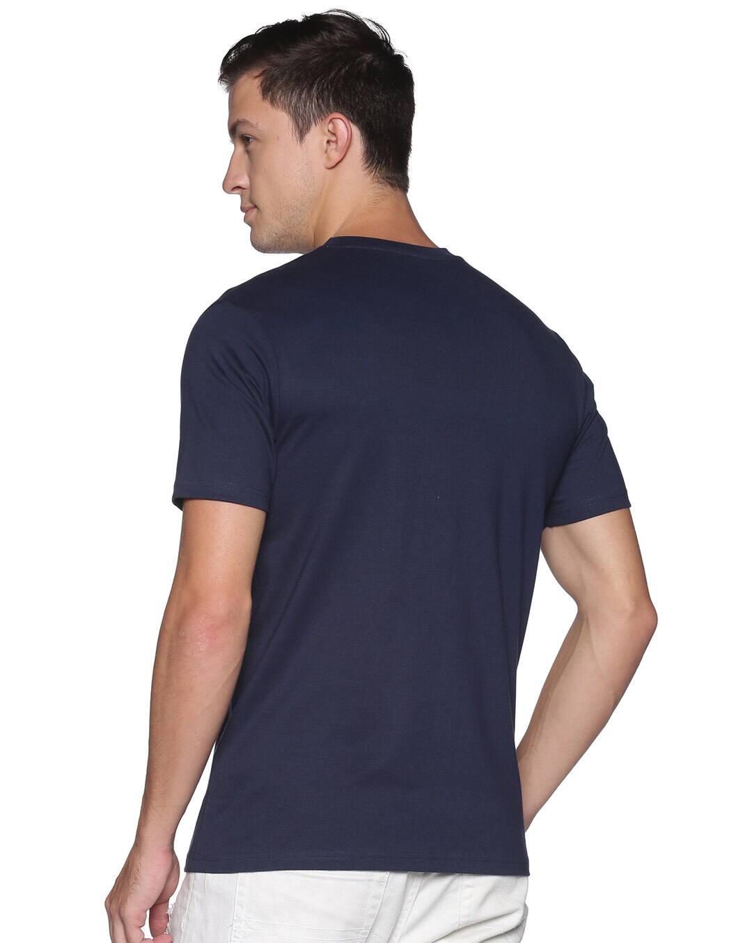Cotton Printed Regular Fit Round Tshirts view 3