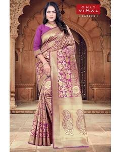 Art Silk Textured Banarasi Saree view 3