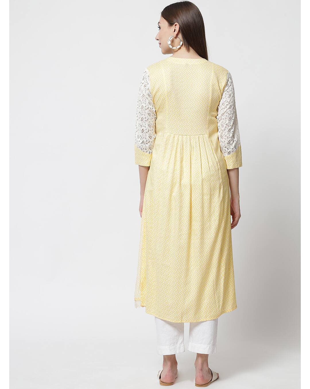 Rayon Foil Print A-line Kurta view 2
