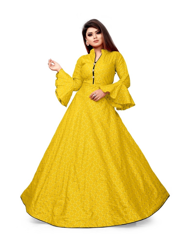 Silk Checks  Gown Dress view 8