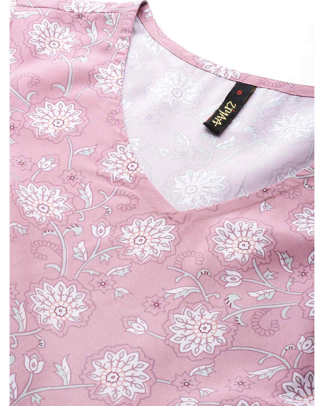 Crepe Floral Fit and Flare Dress view 4