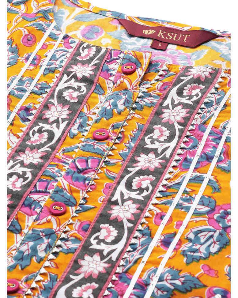 Cotton Printed Straight Kurta view 8