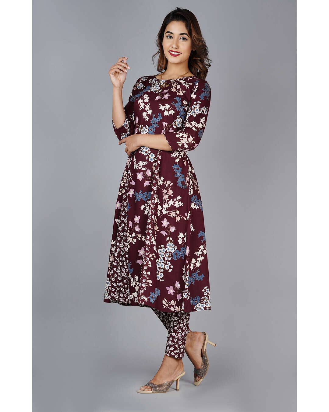 Rayon Printed Anarkali Kurta view 4
