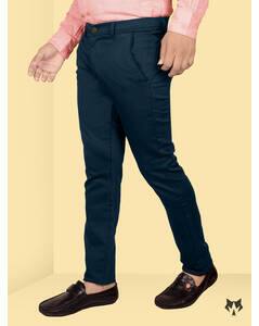 Cotton Solid Casual Trousers view 9