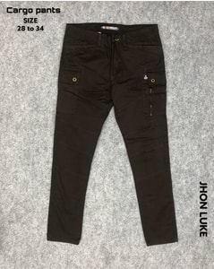 Cotton Solid Cargo Pants view 3