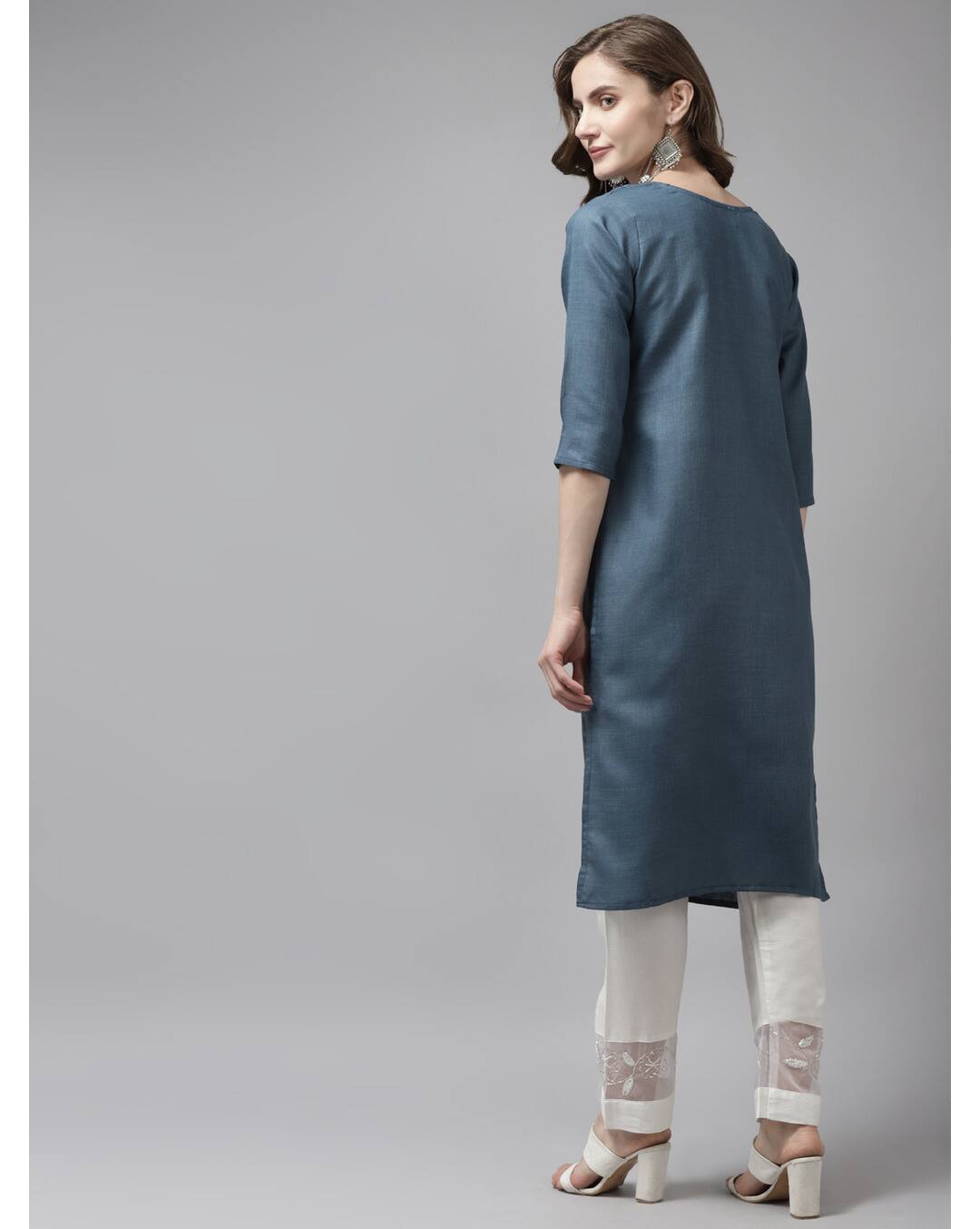 Cotton Printed Straight Kurta view 4