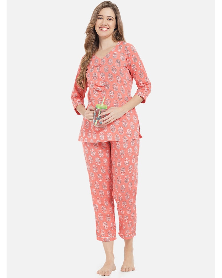 Cotton Floral Pyjamas Set view 17