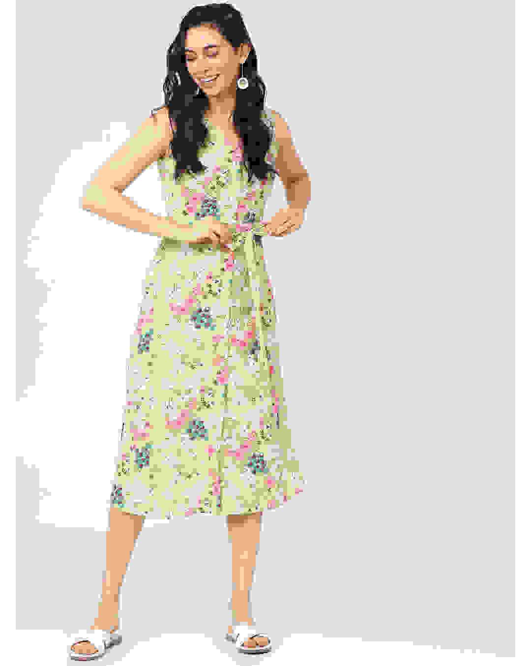 Polyester Printed A-line Dress view 6