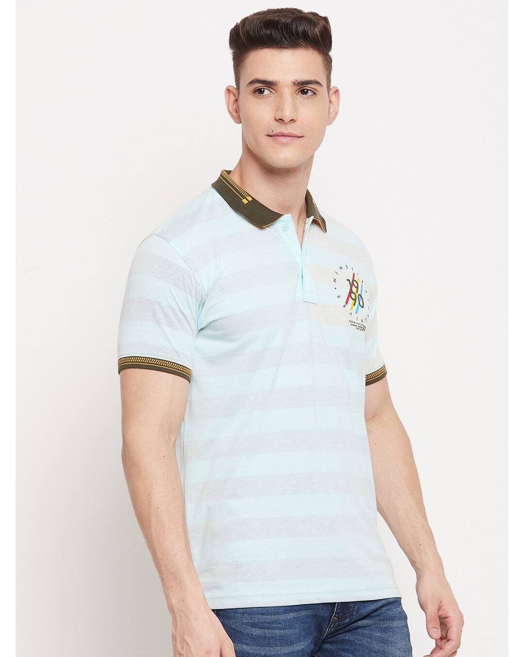 Blended Stripes Slim Fit Polo t shirt view 4