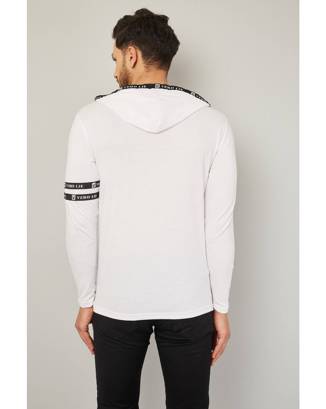 Cotton Solid Slim Fit Hooded Tshirts view 12