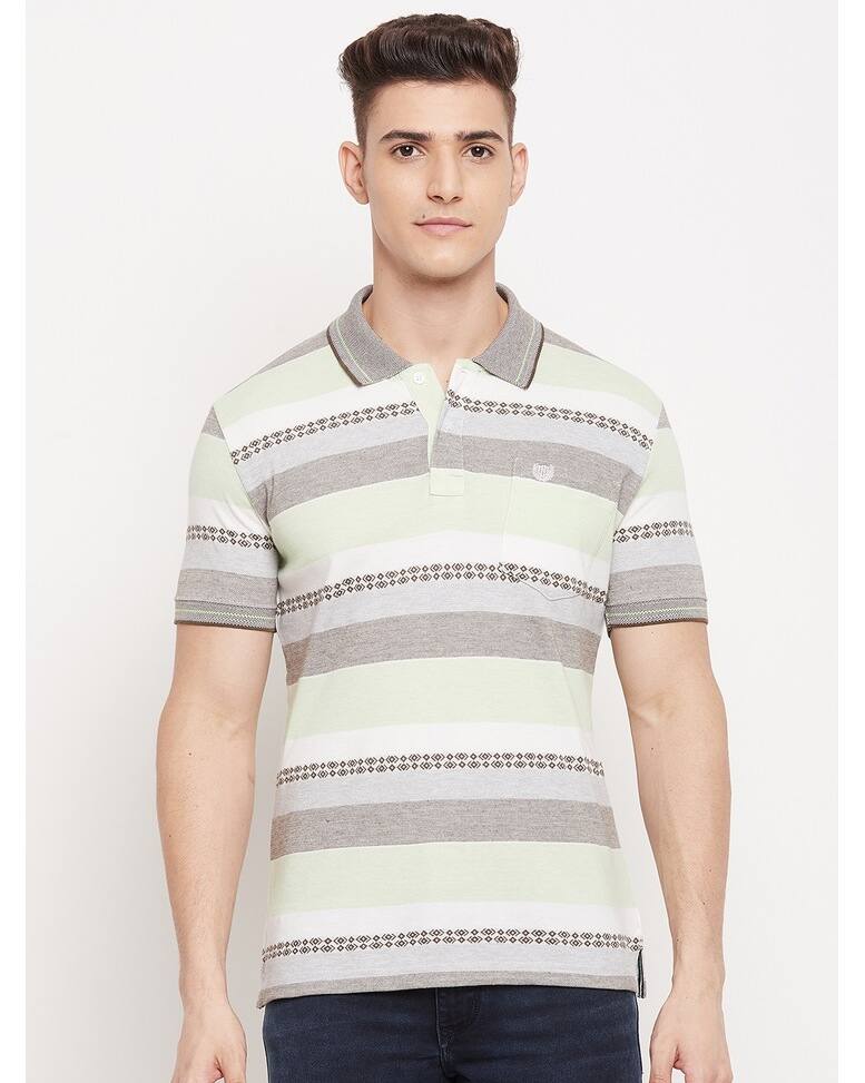 Blended Stripes Regular Fit Polo tshirt