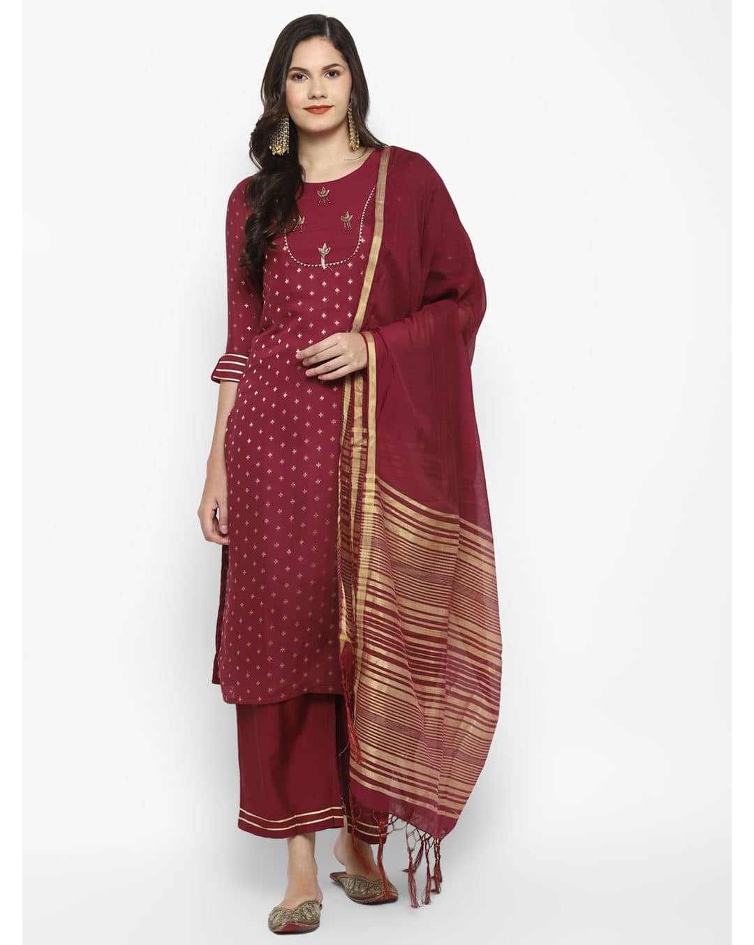Chanderi Printed Palazzo  SuitSet