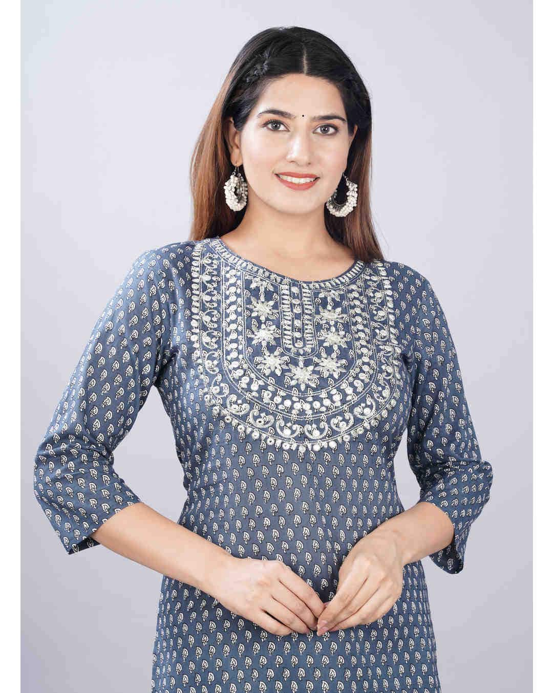Cotton Embroidered  ethnic pantSuitSet view 5