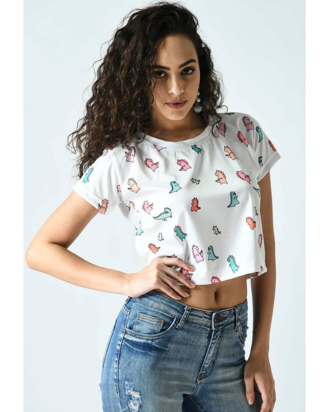 Crepe Printed Crop Top