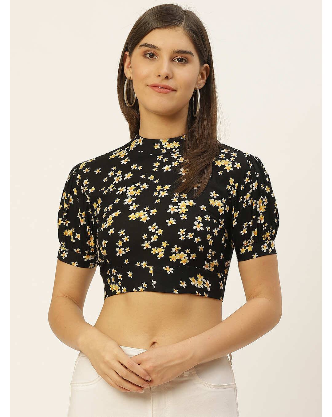 Rayon Floral Crop Top