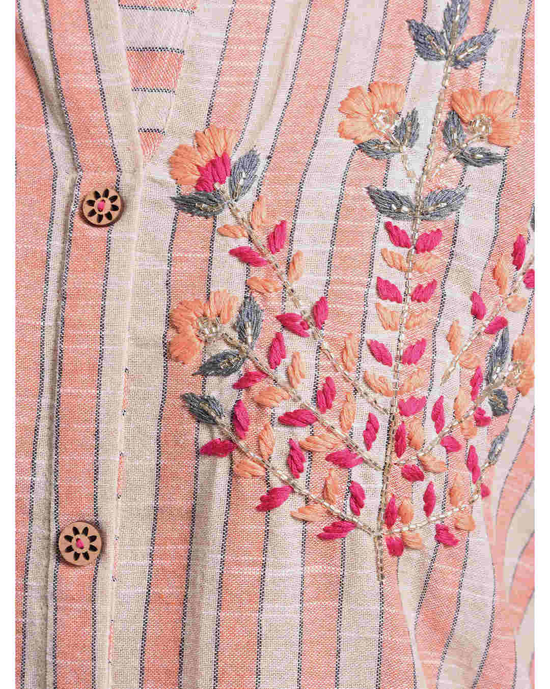 Cotton Stripes A-line Kurta view 5