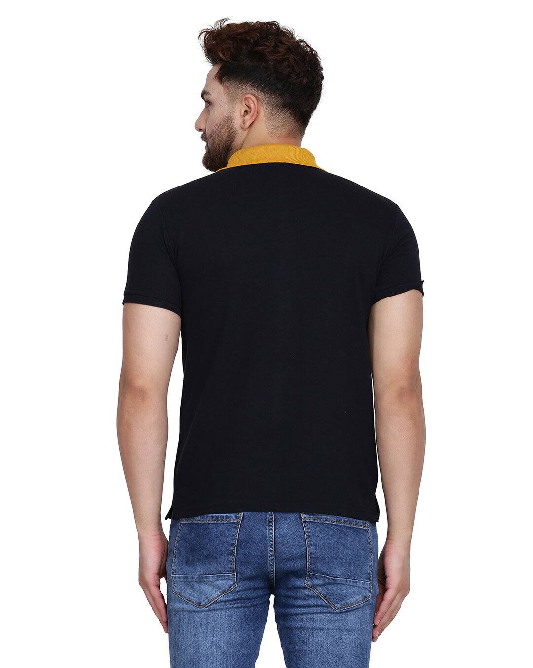 Cotton Colour-block Slim Fit Polo T-shirts view 4