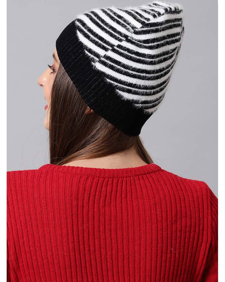 Acrylic Stripes Woolen Caps view 3