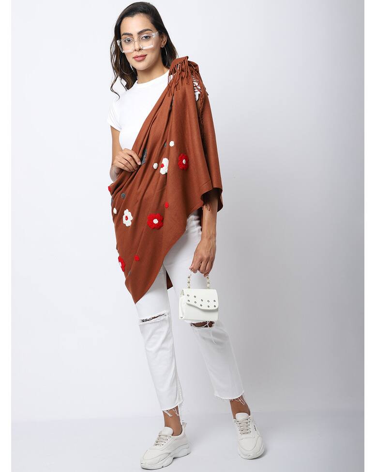 Acrylic Embroidered Open Muffler