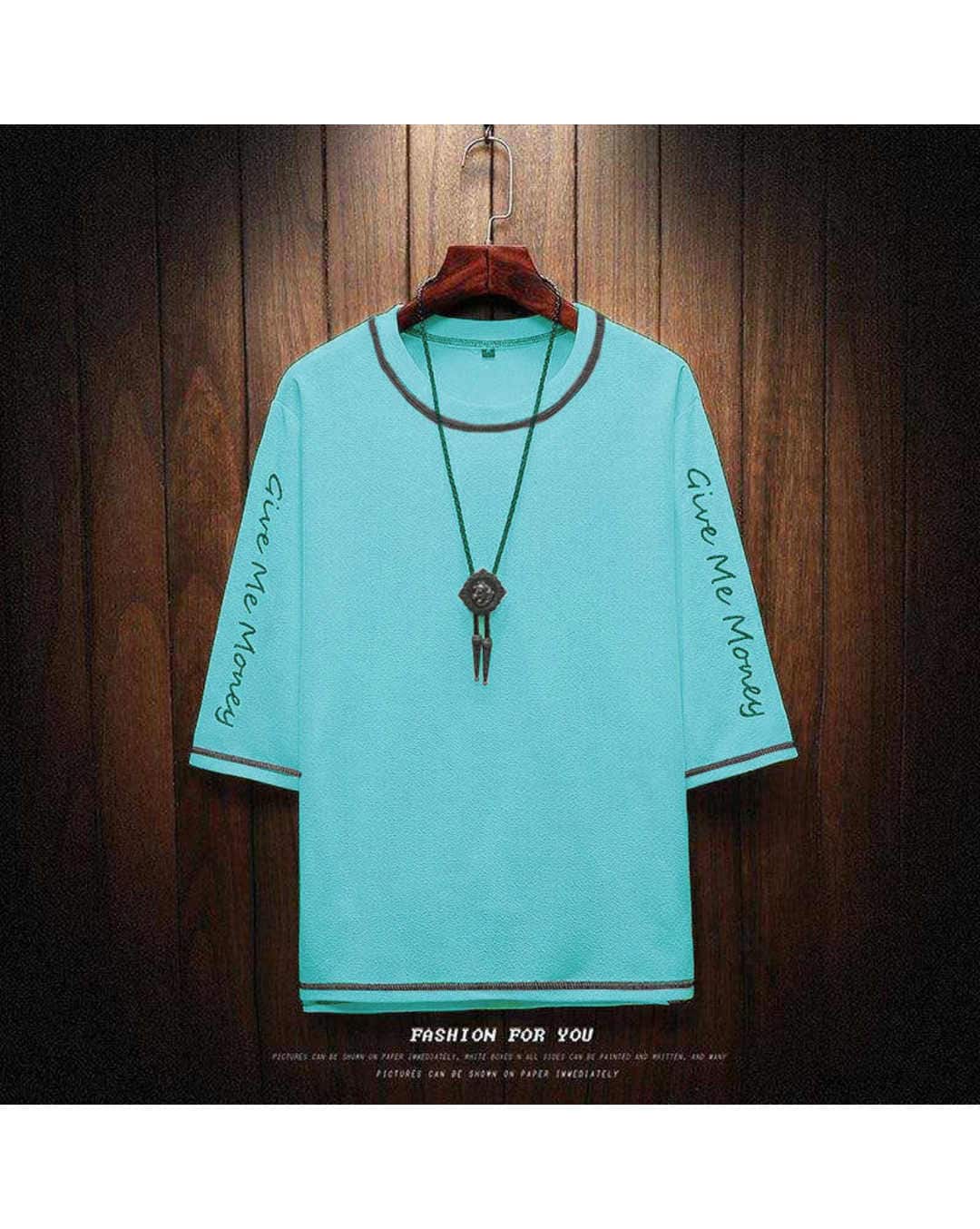 Polyester Cotton Printed Slim Fit Round Tshirts