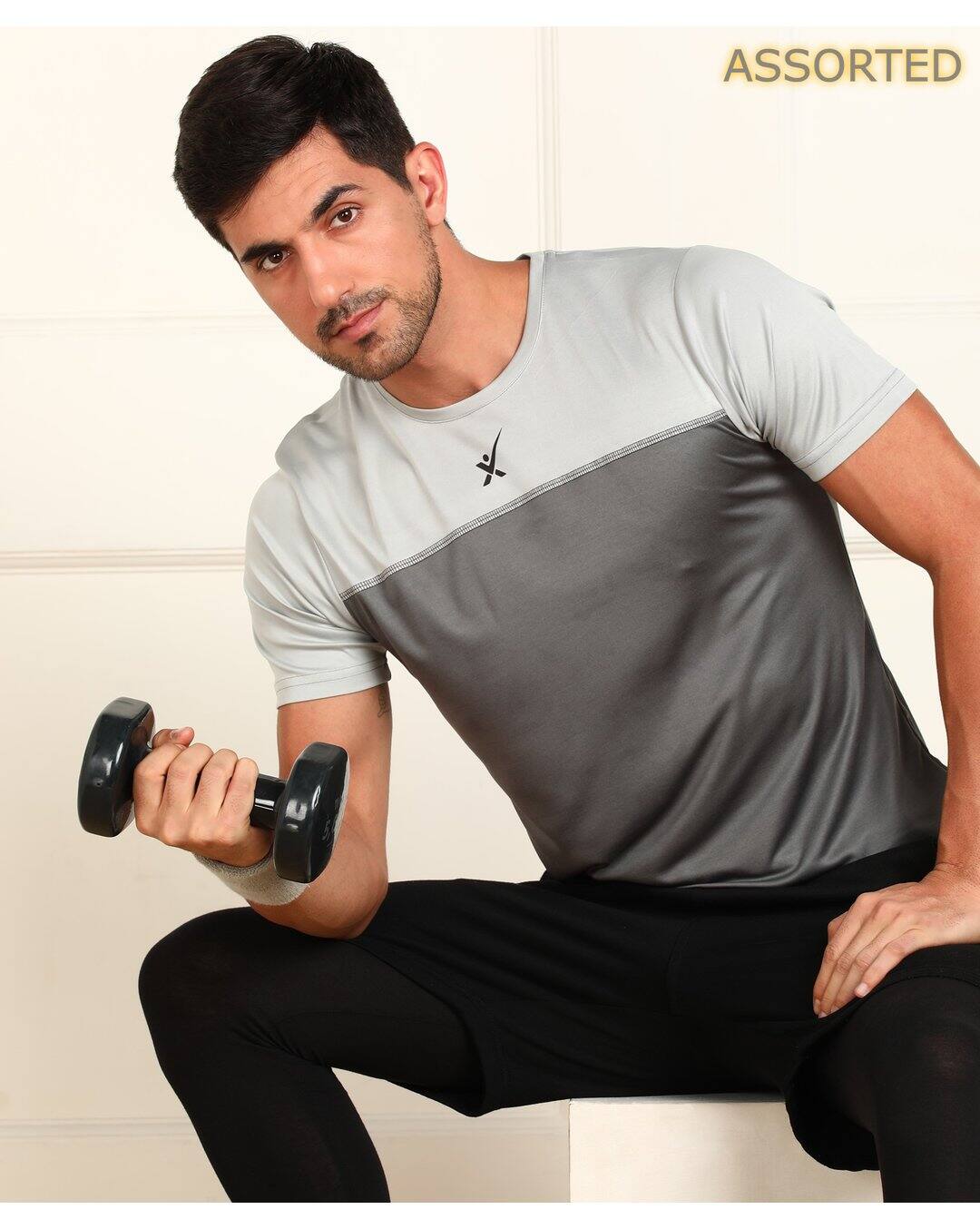 Polyester Colour-block Slim Fit Round Tshirts view 6