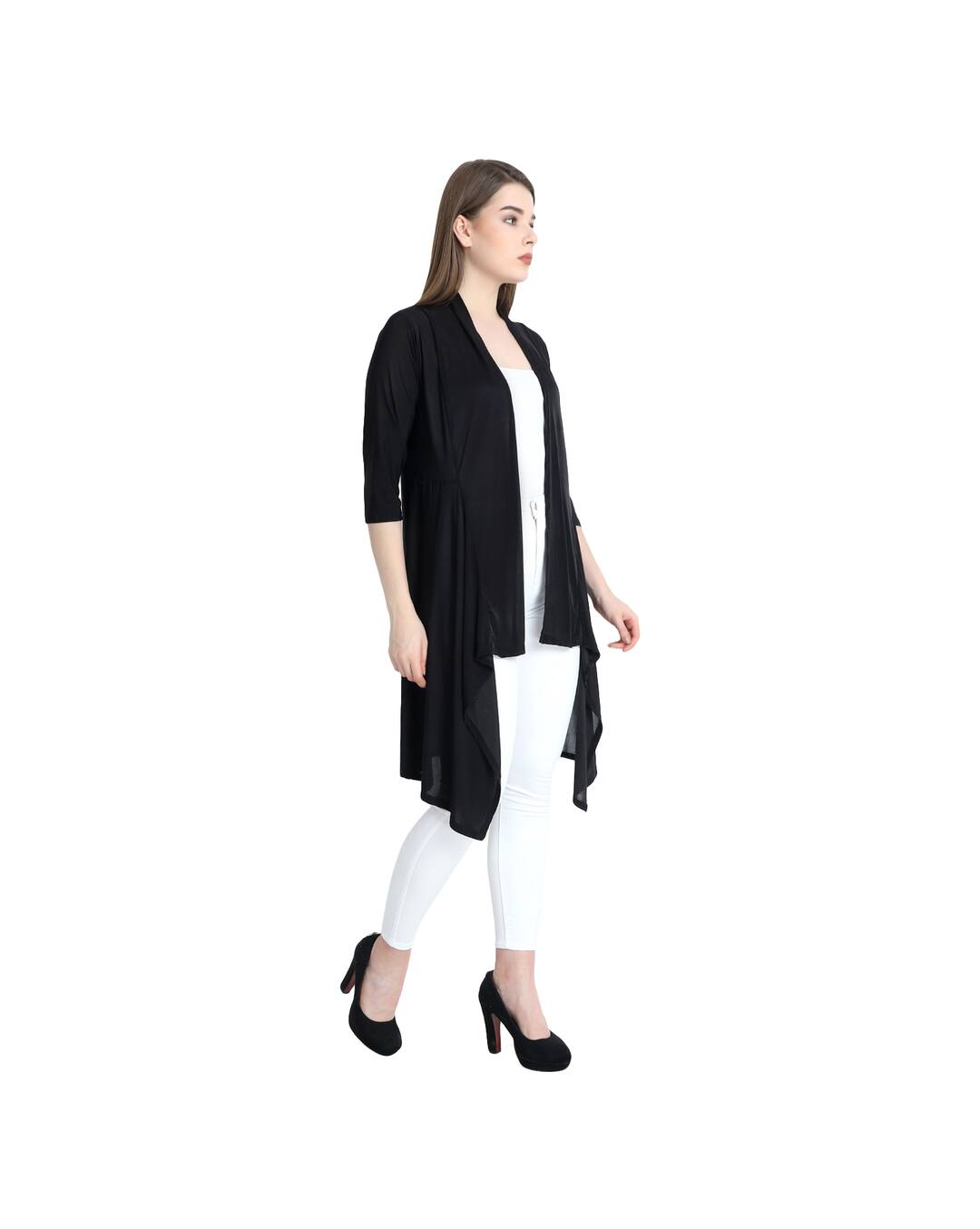 Cotton Stretch Solid Shrugs view 7