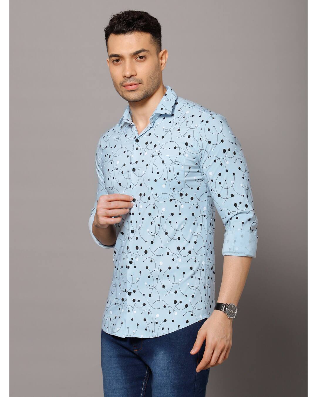 Cotton stretch Printed Casual Shirts view 3