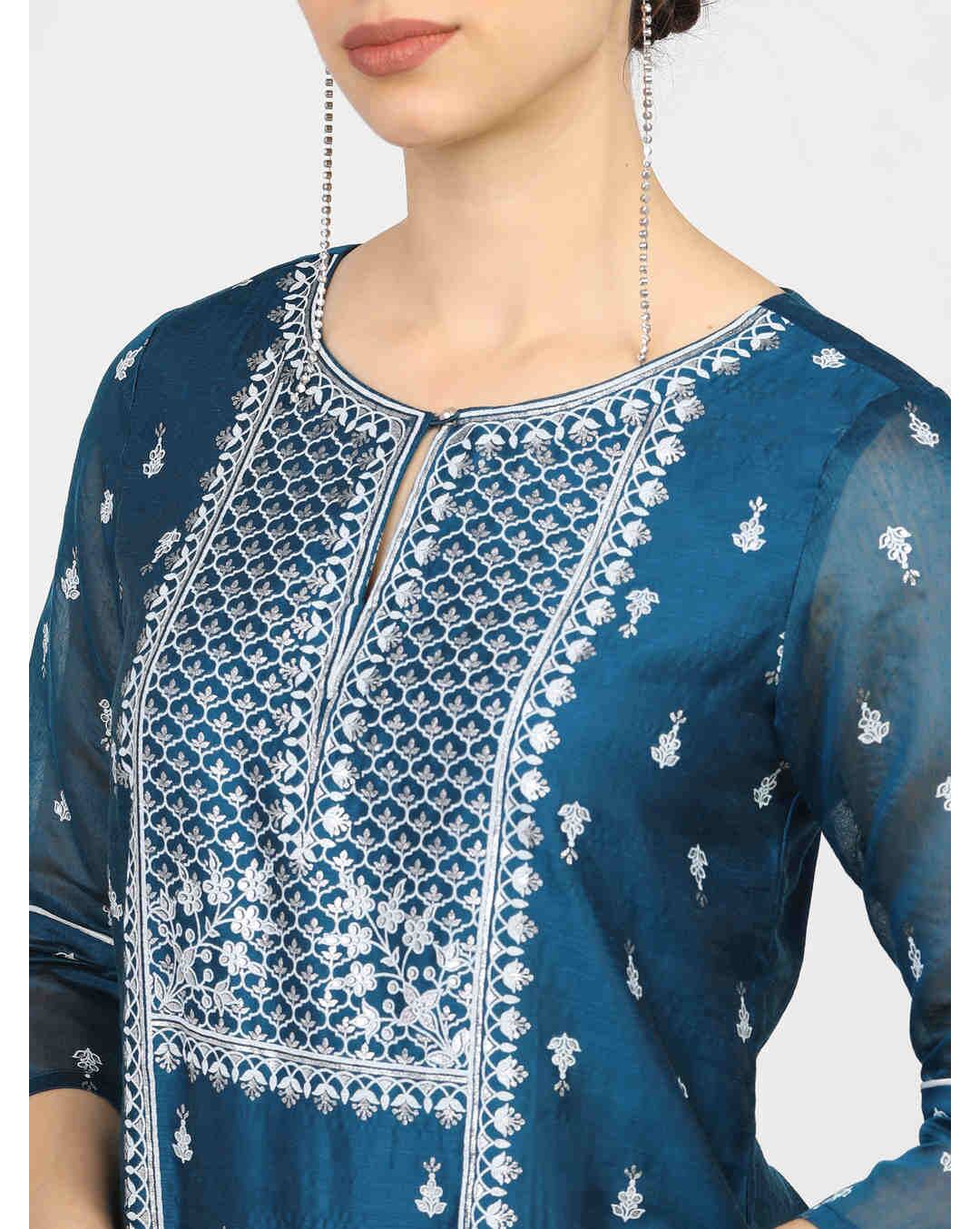Chanderi PrintedPalazzo  SuitSet view 3
