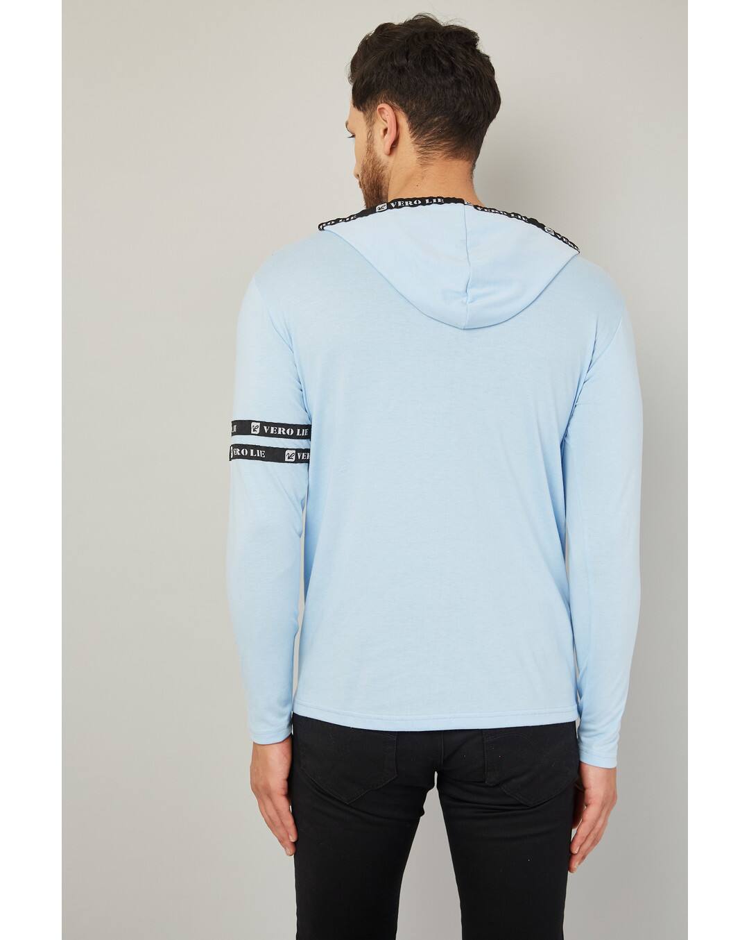 Cotton Solid Slim Fit Hooded Tshirts view 5