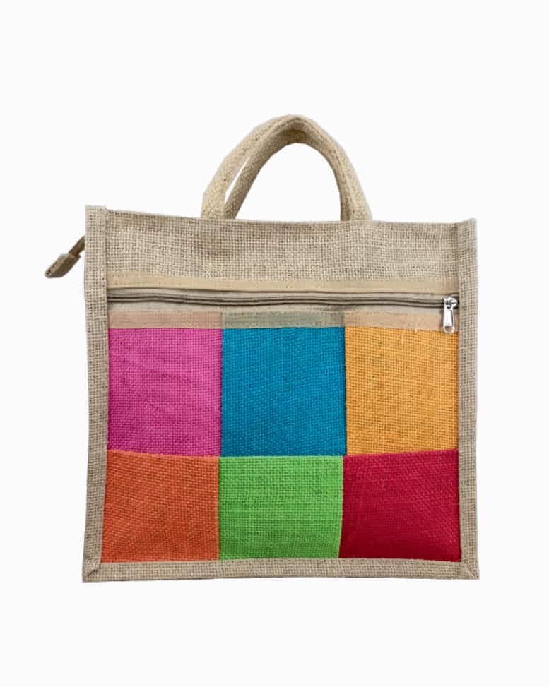 VELITE BAGS Jute Checks Handbag