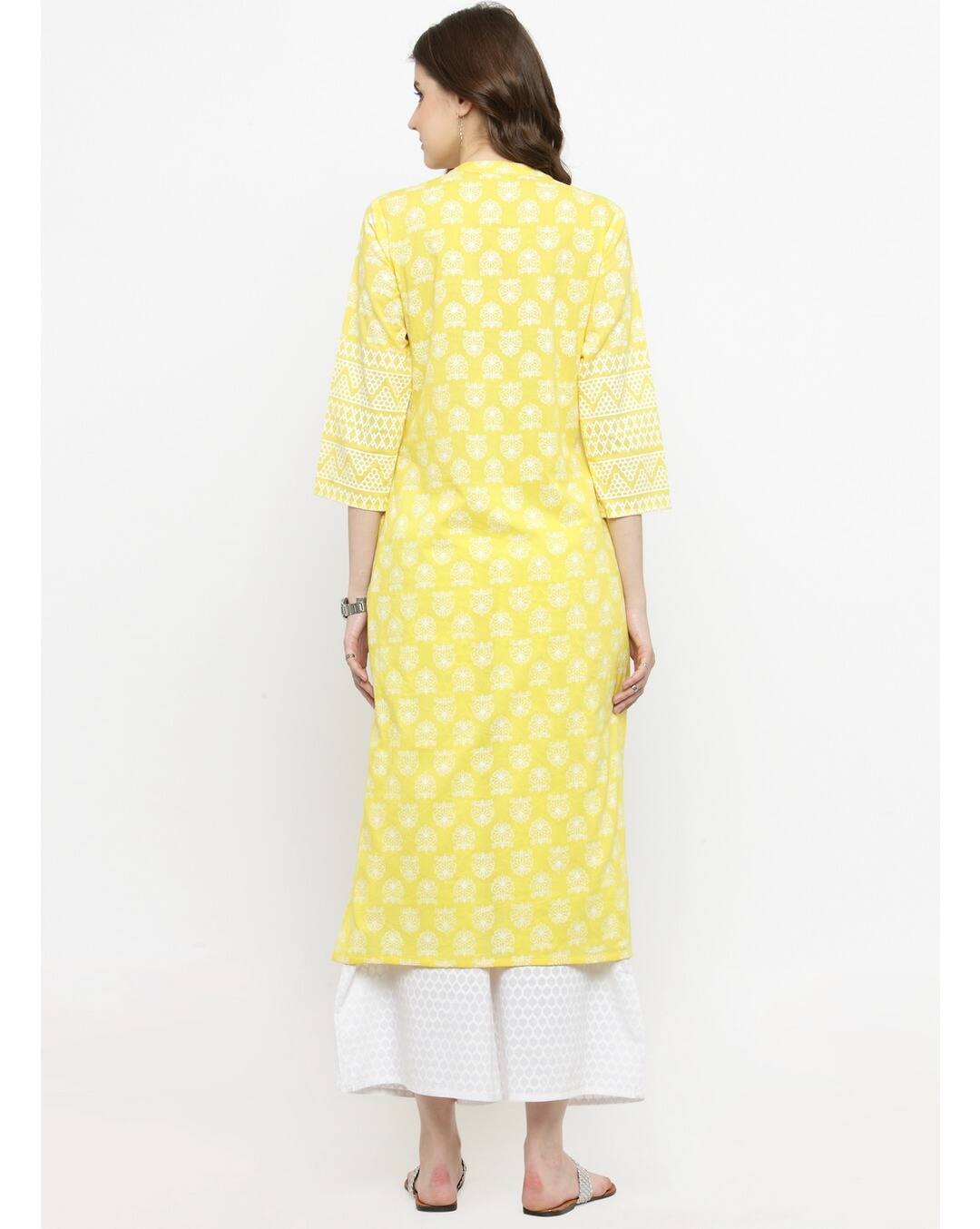 Cotton Printed Straight Kurta view 4