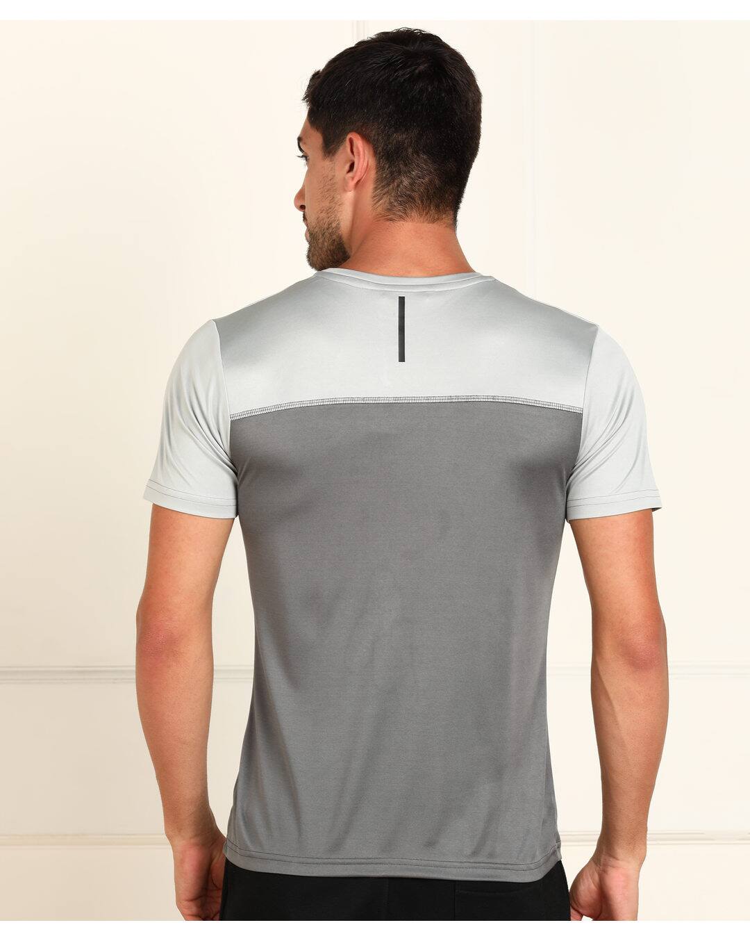 Polyester Colour-block Slim Fit Round Tshirts view 7
