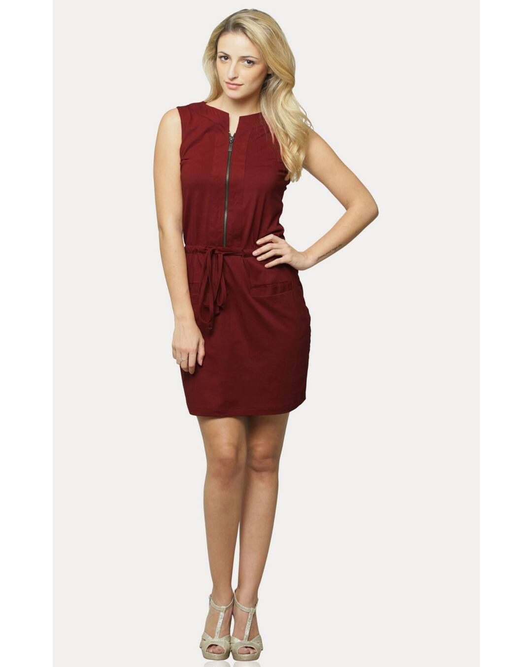 Cotton Solid A-line Dress